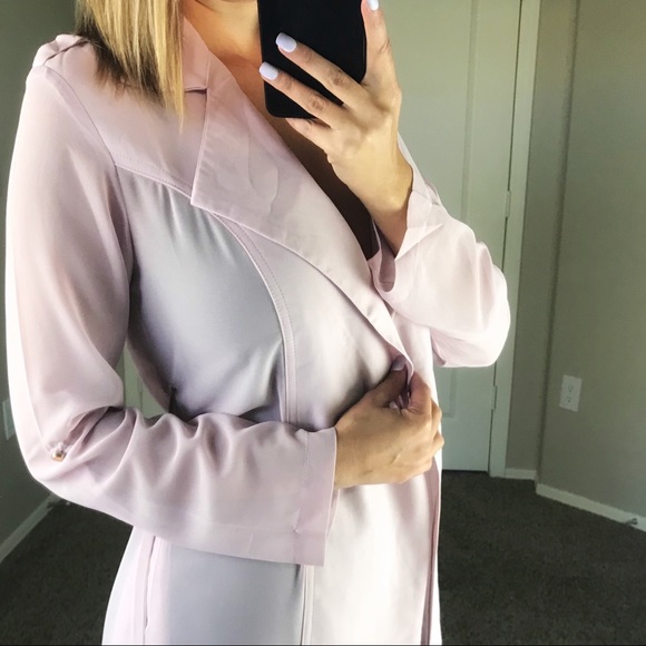 -Blush Sheer Maxi Trench- - Picture 4 of 7